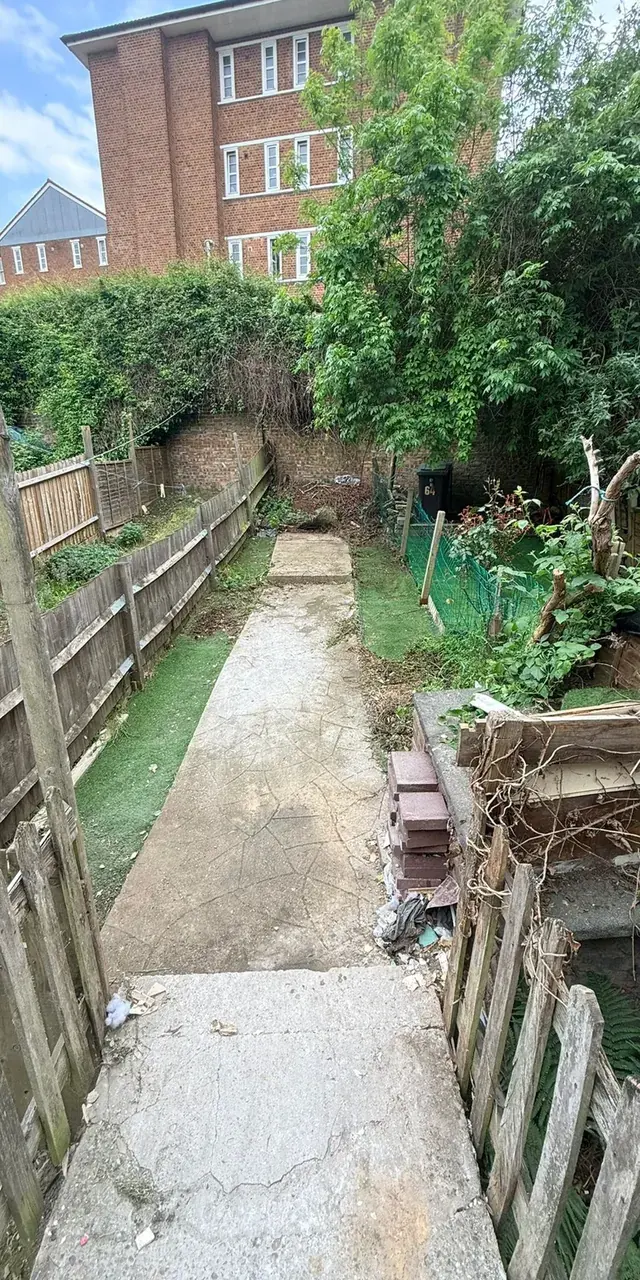 Garden clearance in Hackney, after
