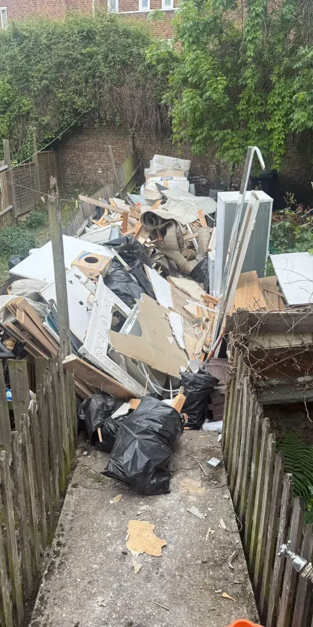 Garden clearance in Hackney, before