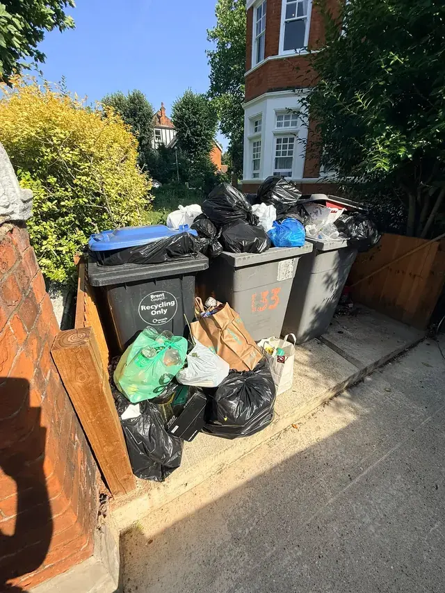 Bin removal in Leytonstone, before